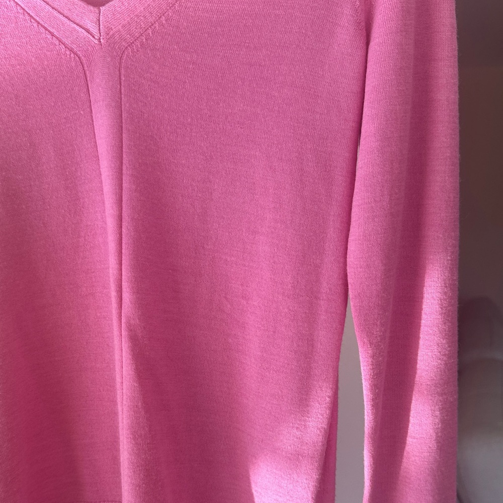 Banana Republic Vibrant Pink V-Neck Sweater - Picture 3 of 5